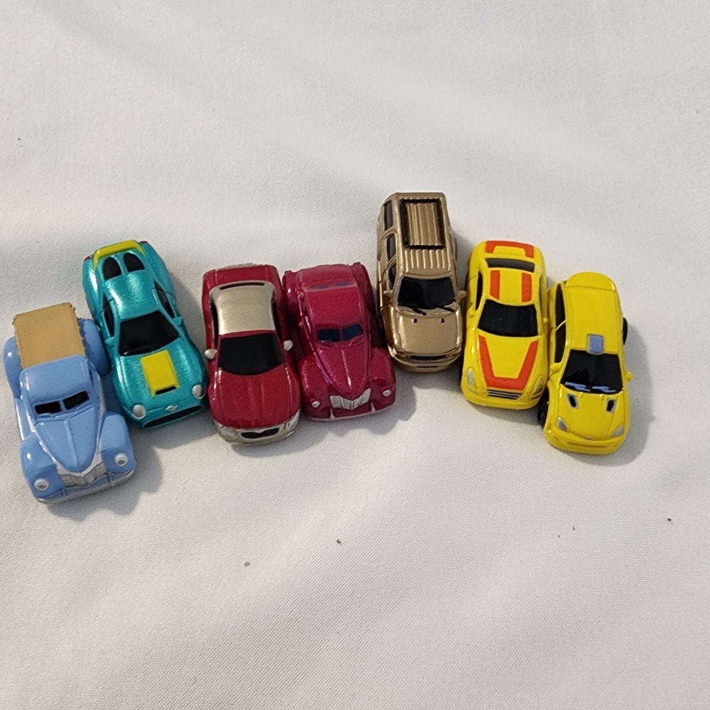 Playmates Speedeez Roller Ball Micro Mini Cars Toys Lot of 7 W/ Gold Hummer